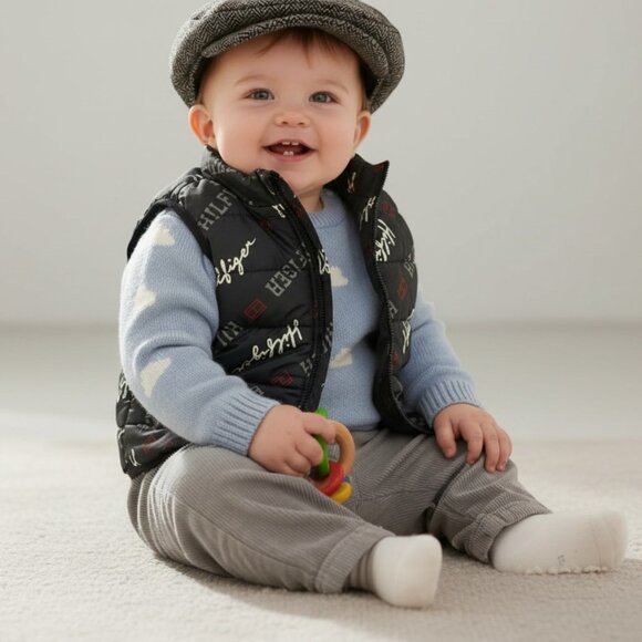 Tommy Hilfiger Puffer Logo Vest 6-9 Months - Picture 12 of 12